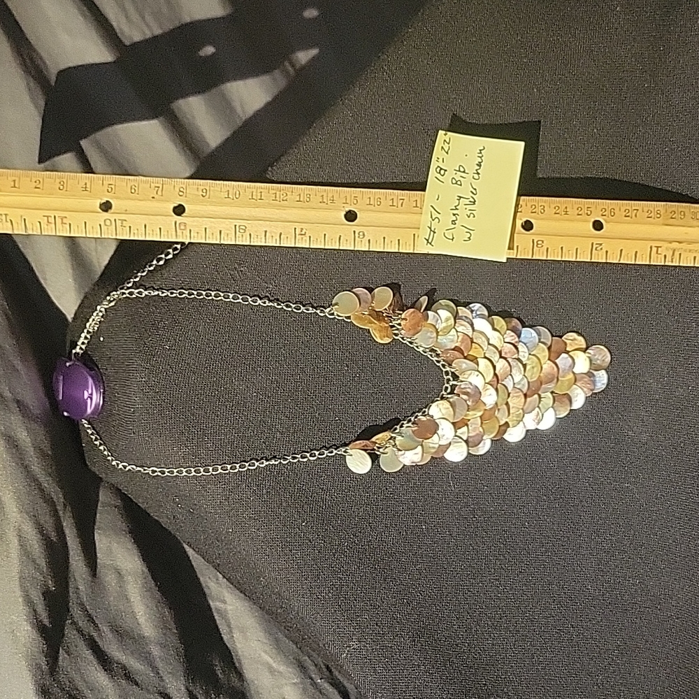 18"-22" flashy Bib with silver chain